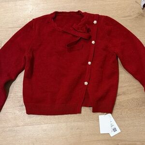 Red Women’s Button-Accent Sweater